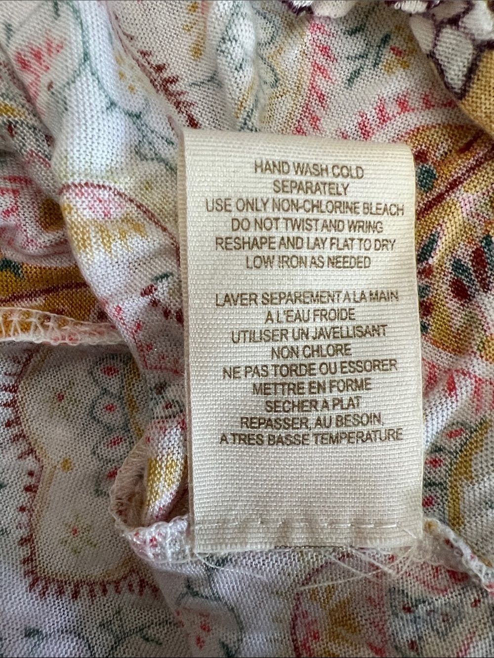 Free People Cream Paisley Sleeveless Nightdress with Yellow & Pink Accents - Picture 10 of 11